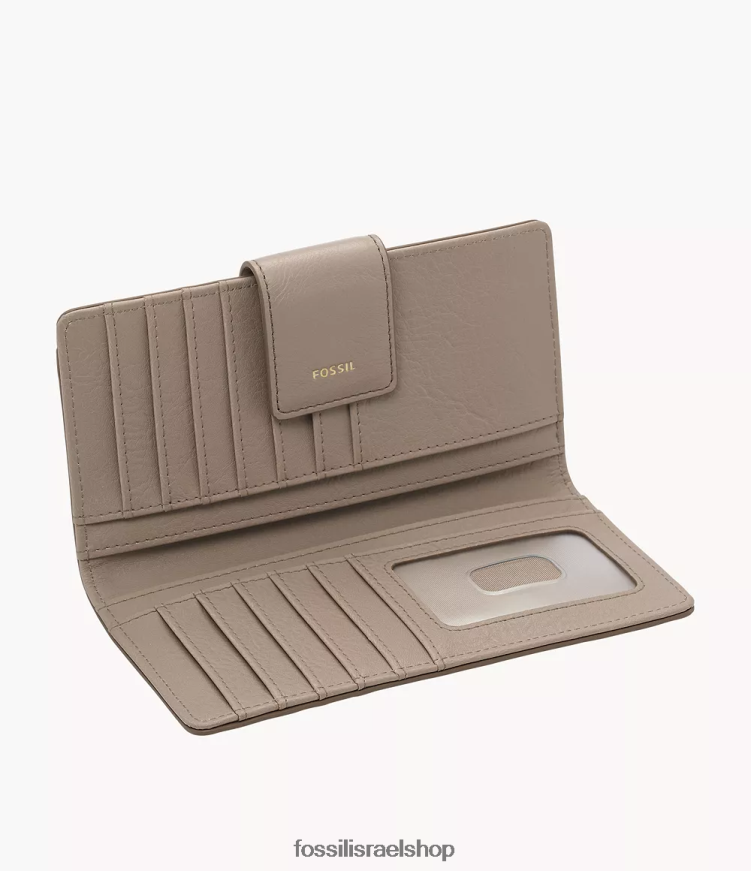 Fossil נשים מצמד לשונית לוגאן rfid L8J0B6893 ארנק אפור