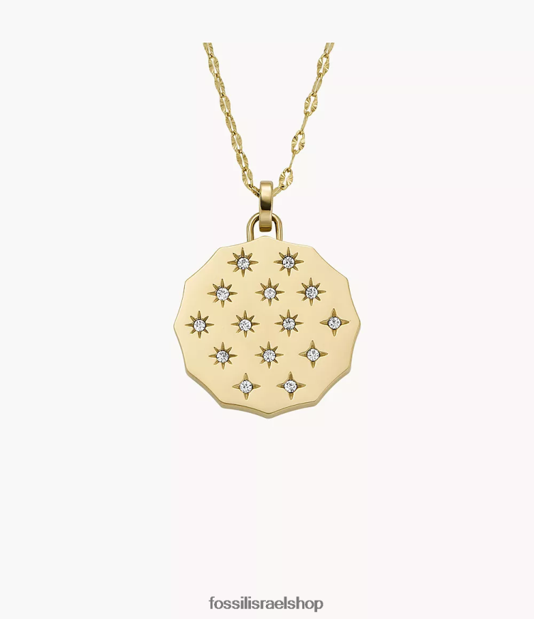 Fossil נשים שרשרת תליון מפלדת אל חלד עם קצה מסולסל של sadie L8J0B6913 תכשיט גוון זהב