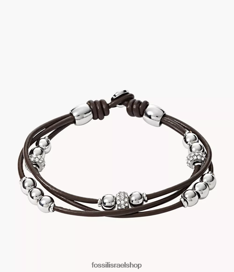 Fossil נשים צמיד לעטוף פרק כף היד של sadie rondelle L8J0B6972 תכשיט חום