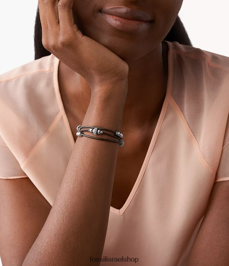Fossil נשים צמיד לעטוף פרק כף היד של sadie rondelle L8J0B6972 תכשיט חום