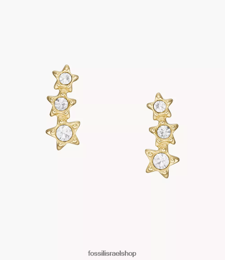 Fossil נשים עגילי מטפס מפלדת אל חלד של sadie under the stars L8J0B61075 תכשיט גוון זהב
