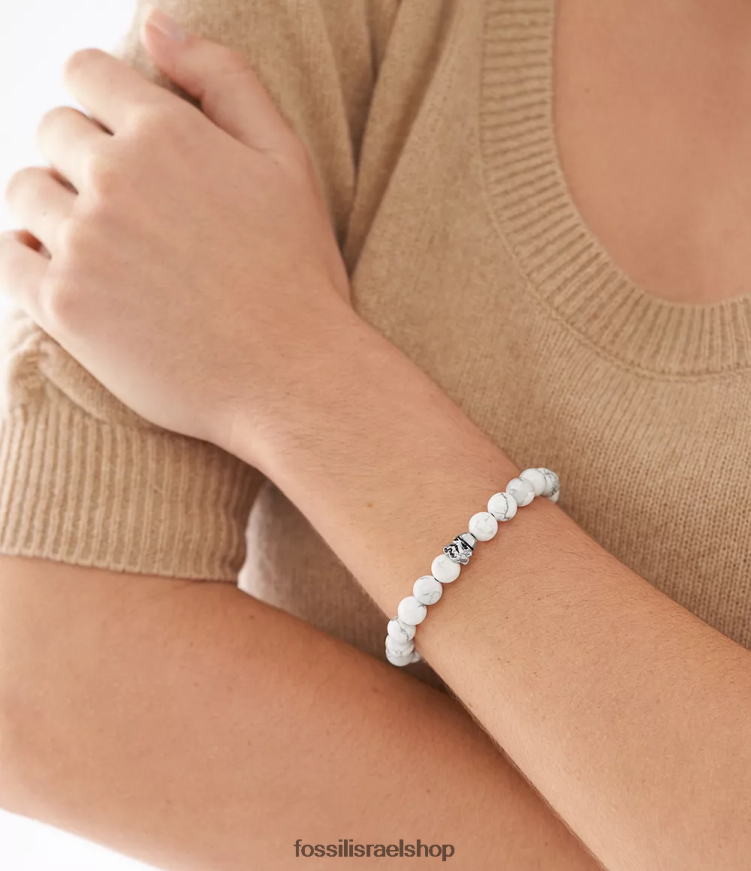 Fossil גברים צמיד חרוזים של מלחמת הכוכבים stormtrooper L8J0B61845 תכשיט howlite