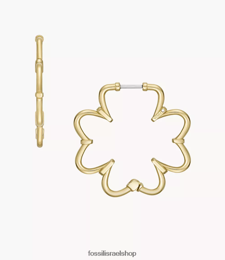 Fossil נשים עגילי חישוק מפלדת אל חלד sun L8J0B61053 תכשיט זָהוּב