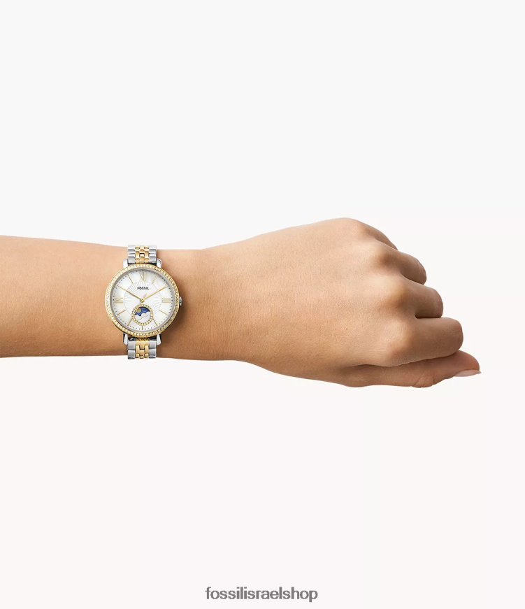 Fossil נשים שעון אל חלד רב תכליתי sun moon Jacquline L8J0B655 שעון דו-גוני