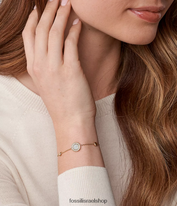 Fossil נשים צמיד הילה של sutton L8J0B61029 תכשיט בגוון זהב ורדרד