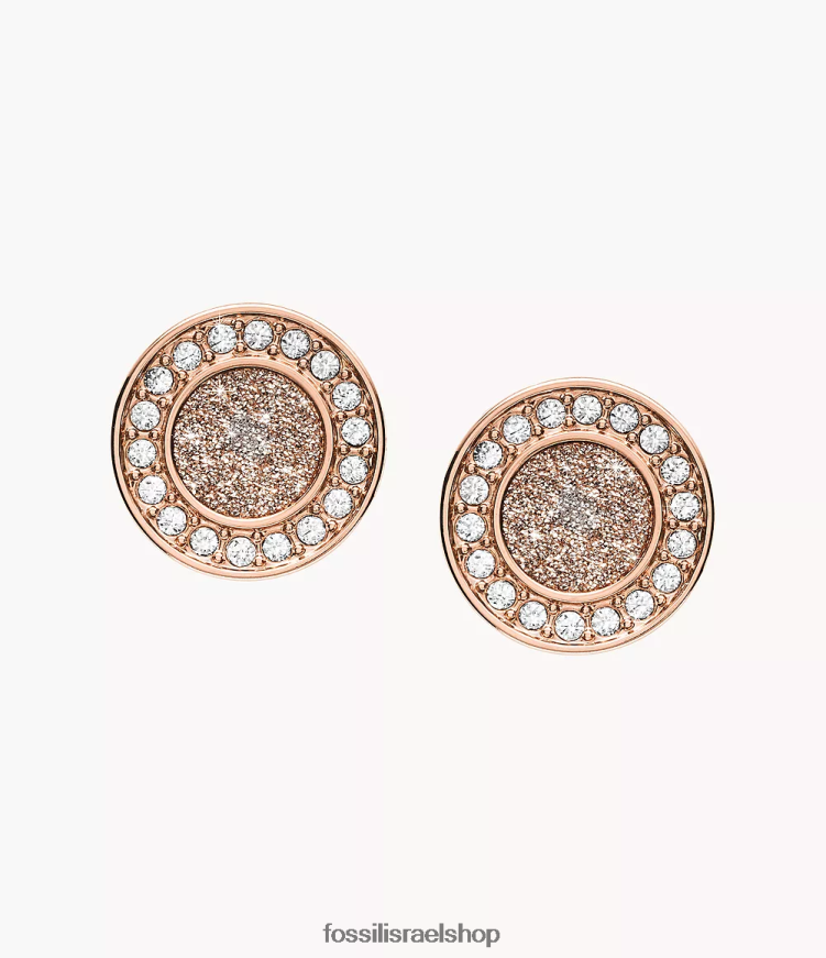 Fossil נשים עגיל צמוד הילה של sutton L8J0B61050 תכשיט בגוון זהב ורדרד