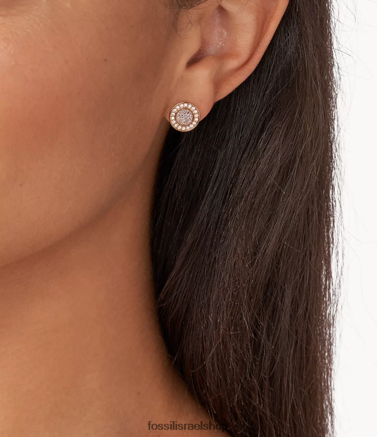 Fossil נשים עגיל צמוד הילה של sutton L8J0B61050 תכשיט בגוון זהב ורדרד