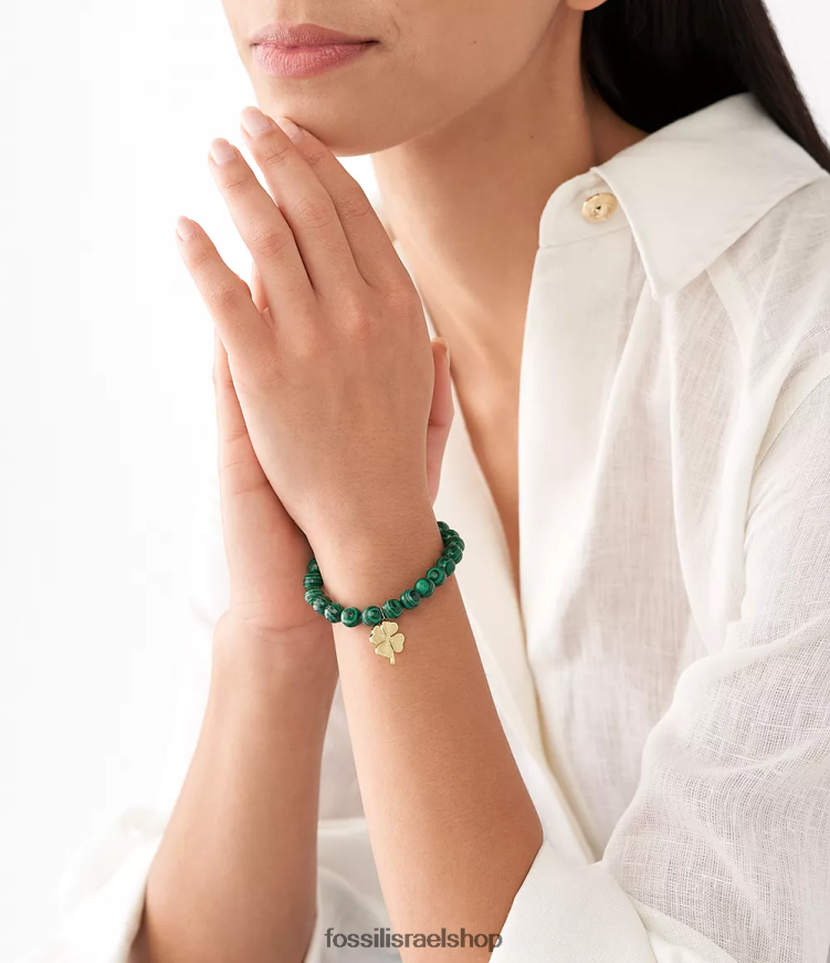 Fossil נשים צמיד חרוזי מלכיט משוחזר מודרני ומג'יק של sutton L8J0B61248 תכשיט ירוק