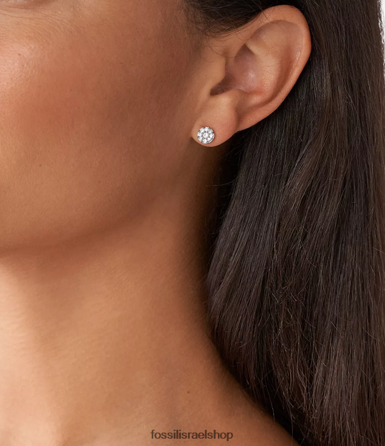 Fossil נשים עגיל צמוד נירוסטה מסוג sutton disc L8J0B61038 תכשיט בגוון כסף