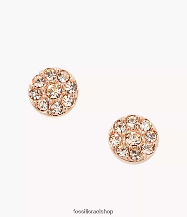 Fossil נשים עגיל צמוד נירוסטה מסוג sutton disc L8J0B61063 תכשיט בגוון ורדרד