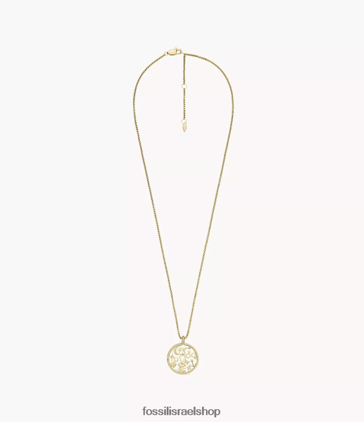 Fossil נשים שרשרת תליון פלדת אל חלד sutton icons L8J0B61216 תכשיט זָהוּב