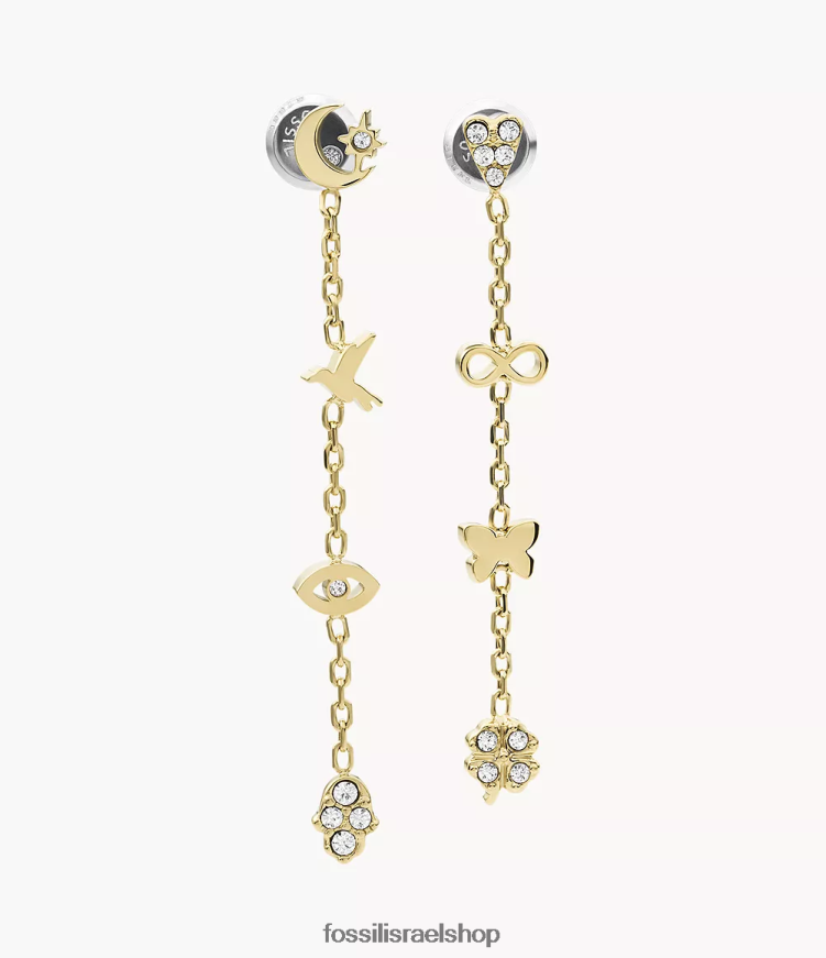 Fossil נשים עגילי טיפה מפלדת אל חלד של sutton icons L8J0B61304 תכשיט זָהוּב