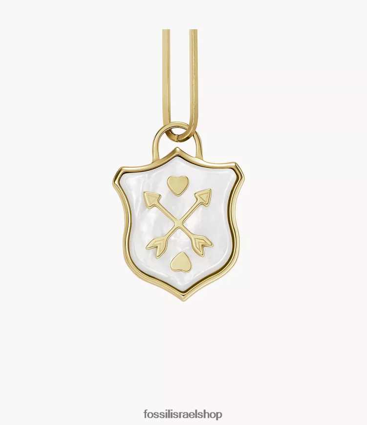 Fossil נשים שרשרת שרשרת של sutton shield מנירוסטה L8J0B61183 תכשיט אם הפנינה