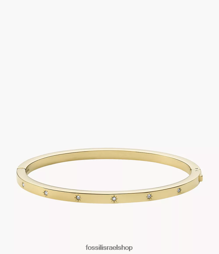 Fossil נשים צמיד שרוול מפלדת אל חלד בהירה sutton shine L8J0B6997 תכשיט גוון זהב