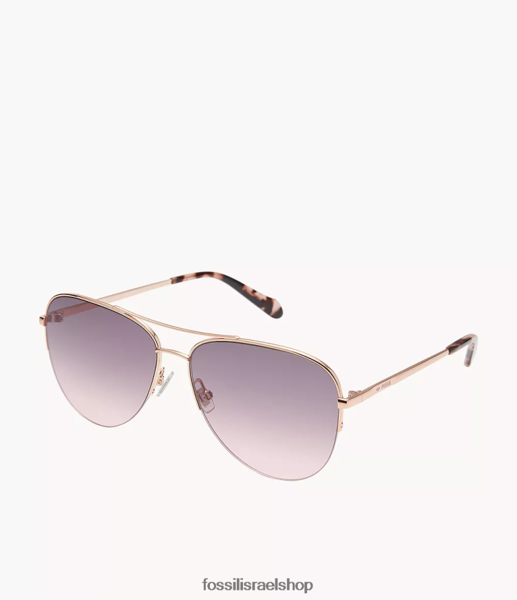 Fossil נשים משקפי שמש tiana aviator L8J0B61975 אבזר ורוד אפור