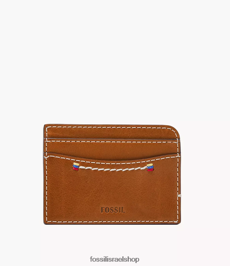 Fossil גברים מארז כרטיס tremont L8J0B61744 ארנק חום