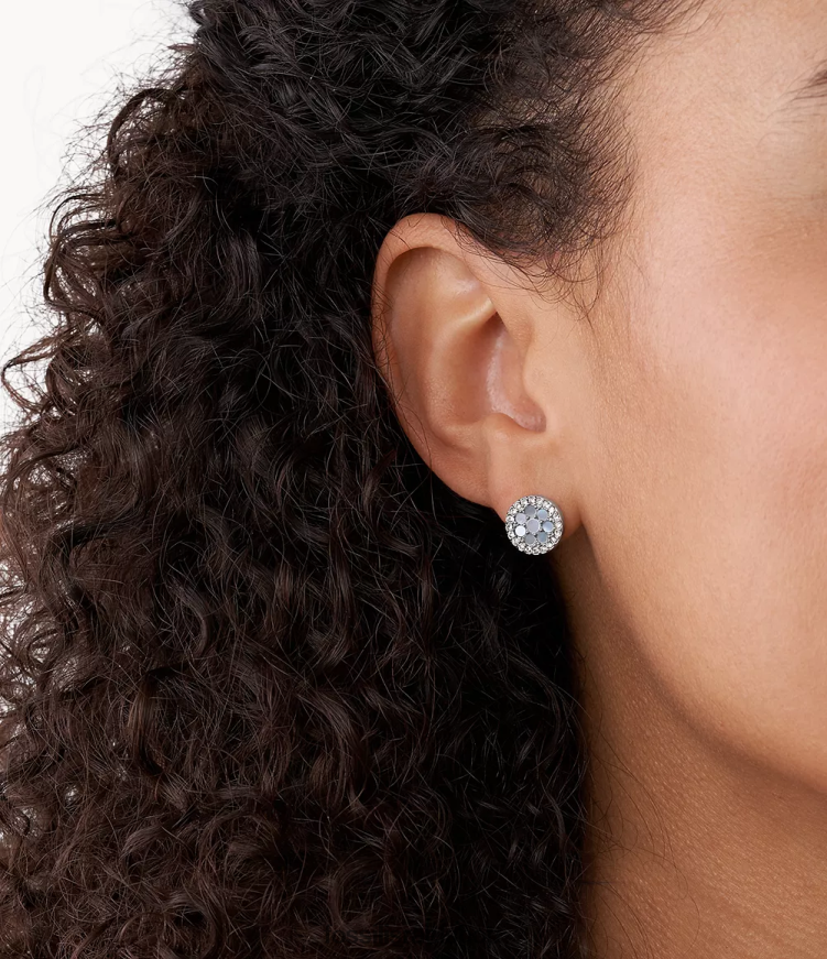 Fossil נשים עגיל פלדת אל חלד פסיפס val L8J0B61044 תכשיט כְּחוֹל