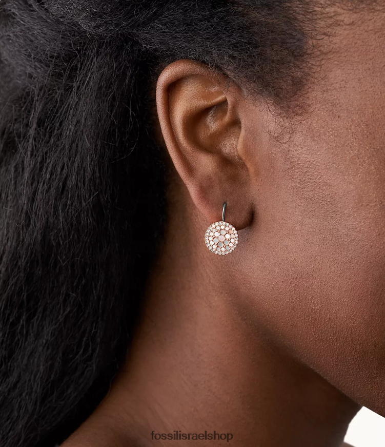 Fossil נשים עגילי טיפת דיסק של פסיפס val L8J0B61046 תכשיט אם הפנינה