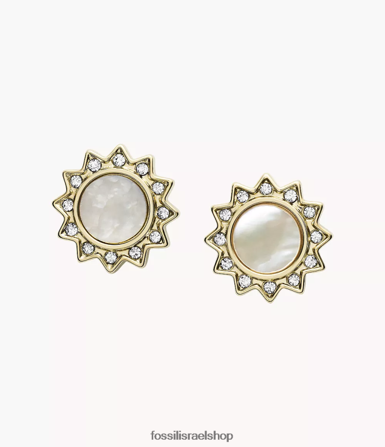 Fossil נשים val אתה עגילי נירוסטה השמש שלי L8J0B61070 תכשיט אם הפנינה