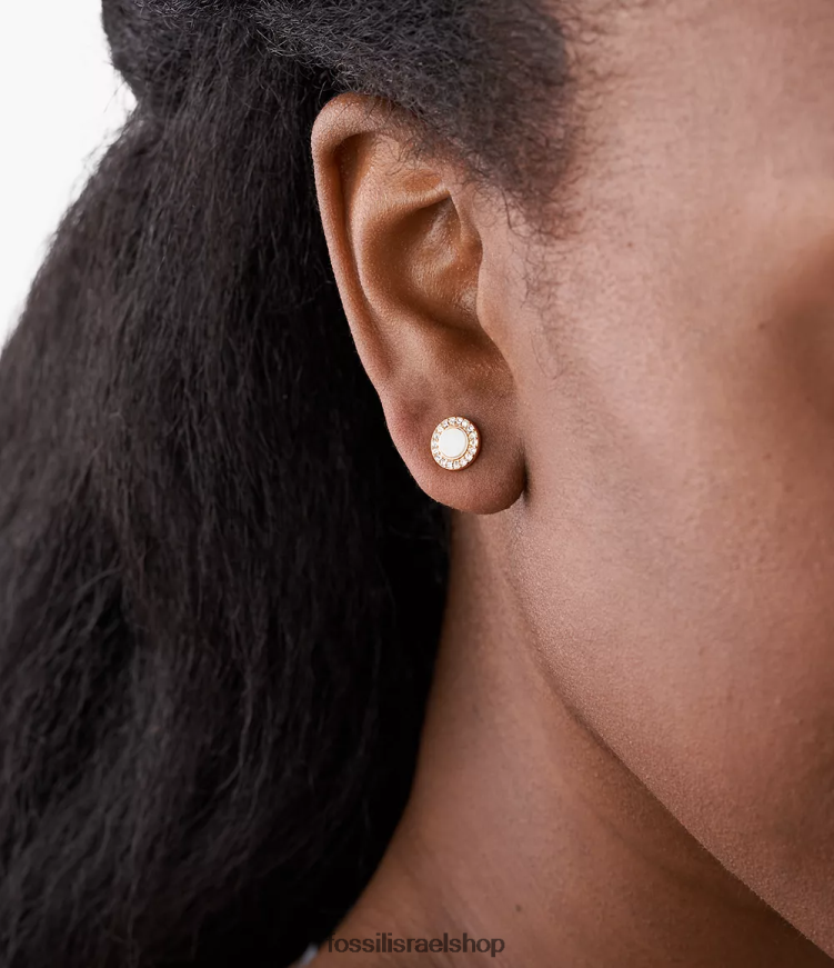 Fossil נשים חתיכים נוצצים מאבן val L8J0B61077 תכשיט ורוד זהב/לבן