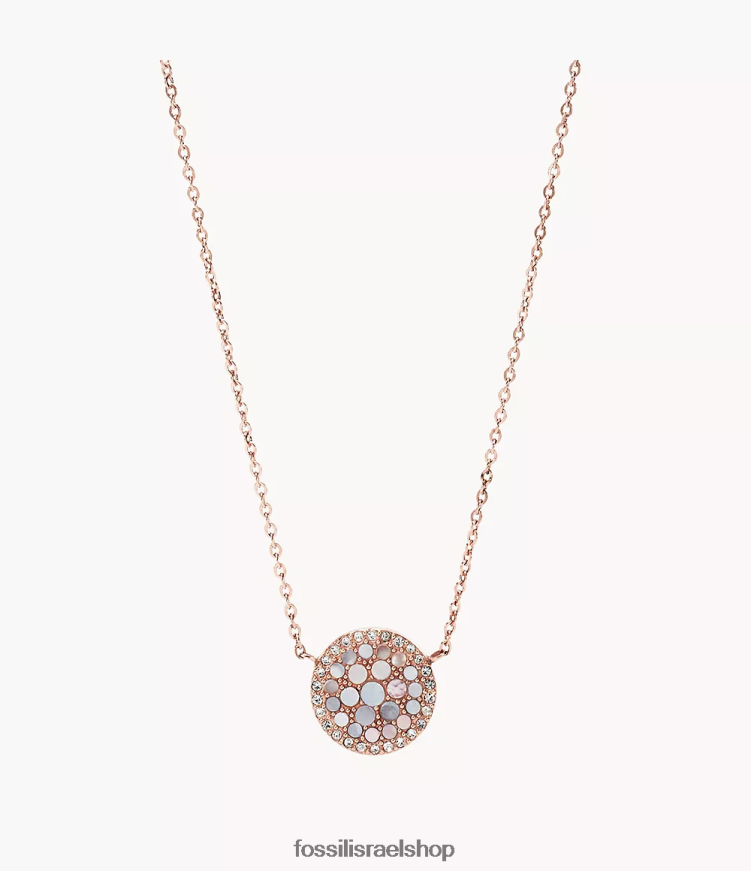 Fossil נשים שרשרת פלדת אל חלד פסיפס val L8J0B6930 תכשיט ורוד/זהב ורוד