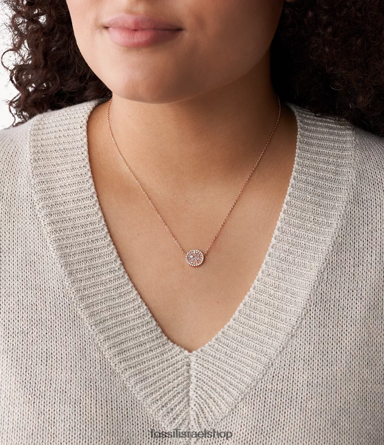 Fossil נשים שרשרת פלדת אל חלד פסיפס val L8J0B6930 תכשיט ורוד/זהב ורוד