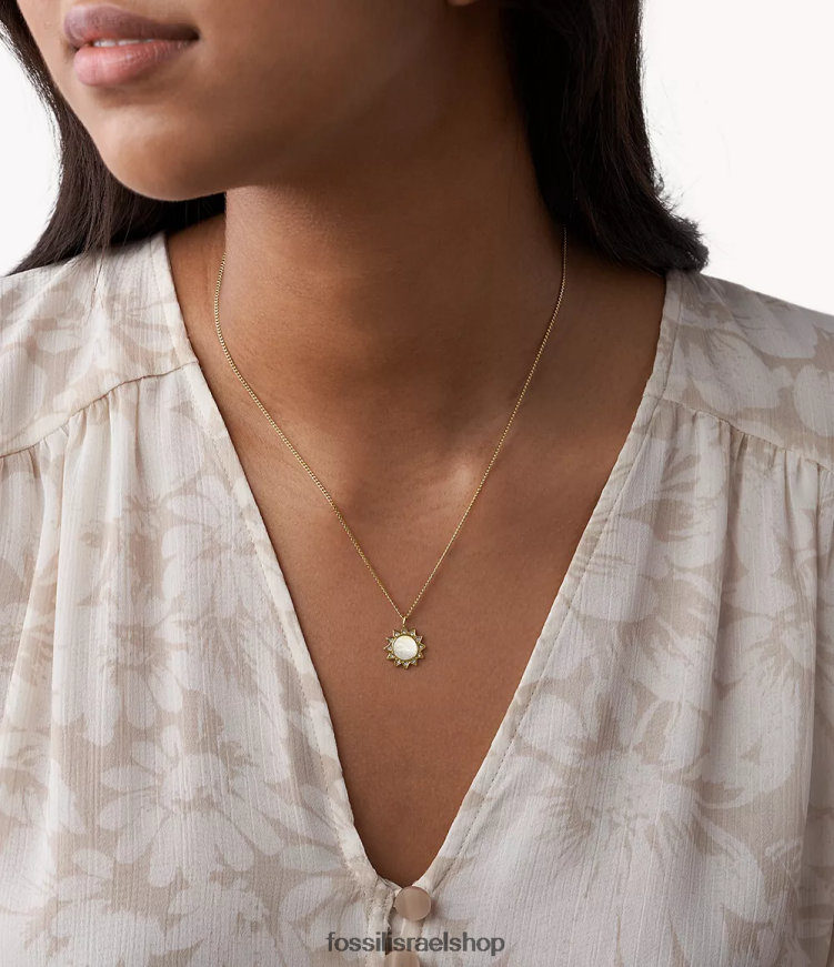 Fossil נשים שרשרת תליון מנירוסטה val L8J0B6939 תכשיט אם הפנינה