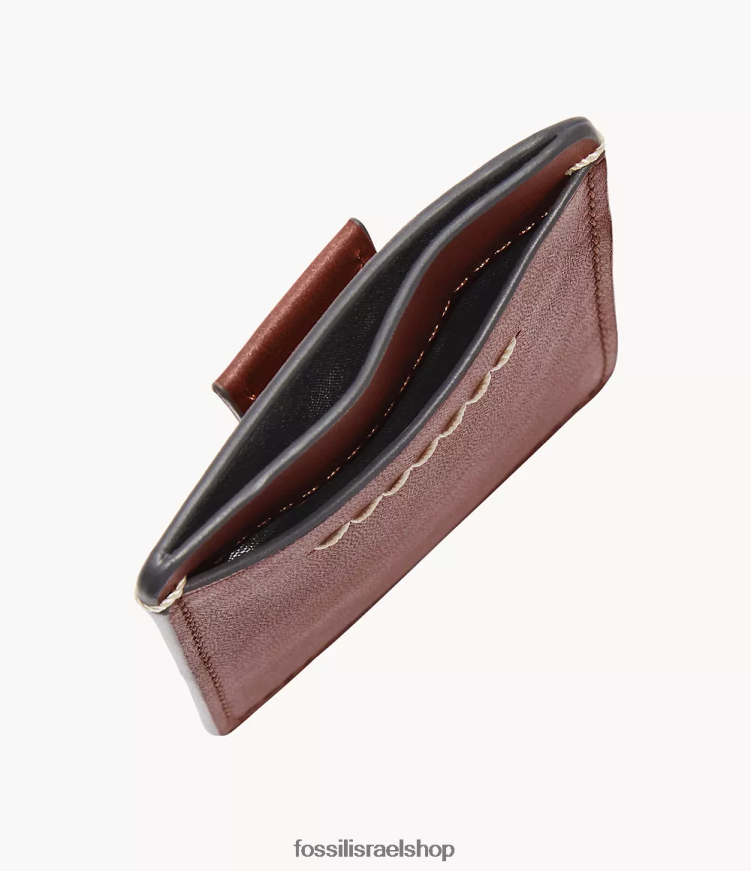 Fossil גברים מארז כרטיס westover L8J0B61752 ארנק קינמון