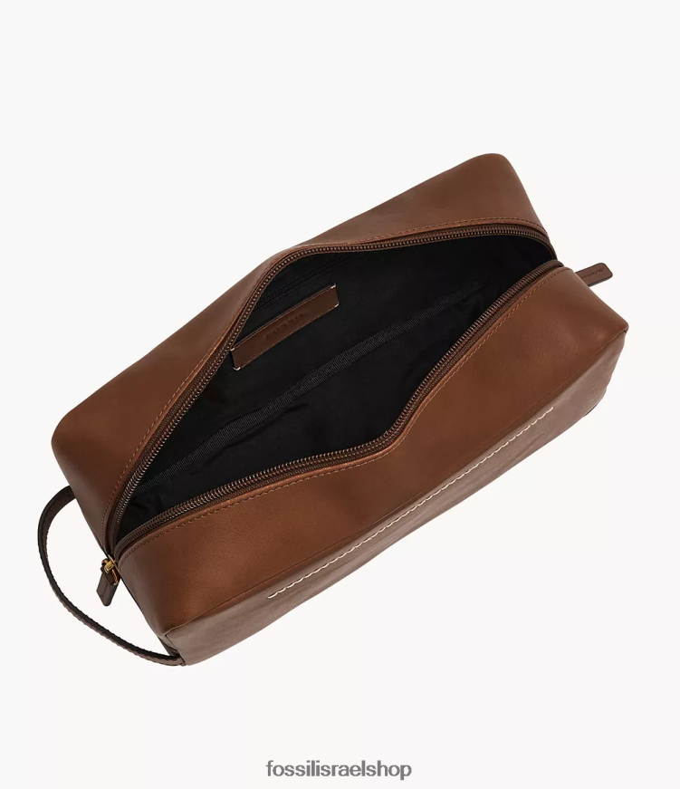 Fossil גברים ערכת גילוח ידית אחת של westover L8J0B62006 תיק חום