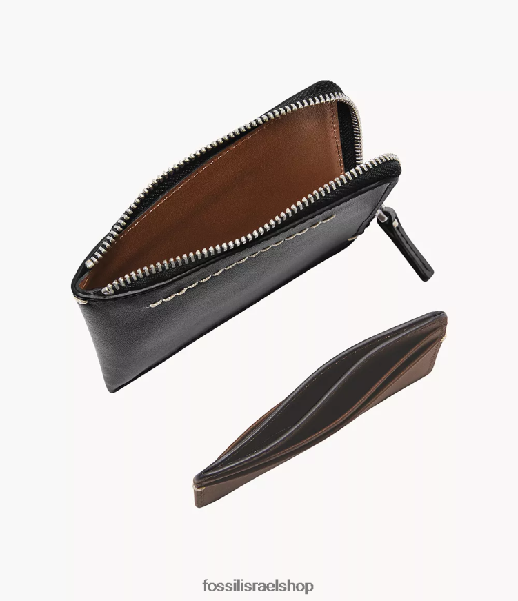 Fossil גברים נרתיק לכרטיסי מיקוד של westover l L8J0B61747 ארנק שָׁחוֹר