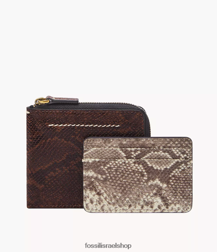 Fossil גברים נרתיק לכרטיסי מיקוד של westover l L8J0B61751 ארנק מוקה