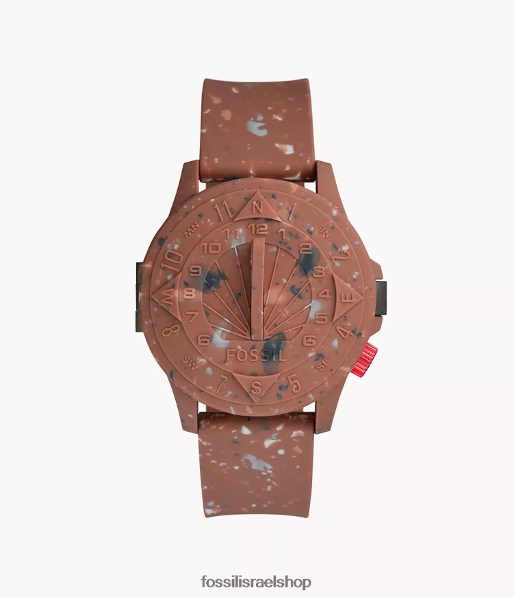 STAPLE x Fossil גברים שעון סיליקון אוטומטי במהדורה מוגבלת L8J0B61604 שעון טרה קוטה